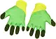 Перчатки нейлоновые с двойным латексным покрытием, желто-зеленые 300#, пара