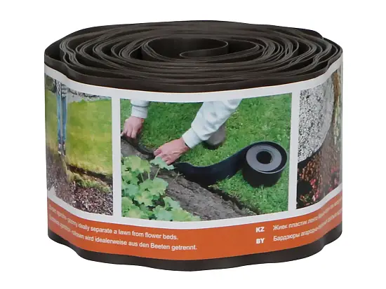 Бордюр декоративный Гофра, коричневый, 0,10 x 9 м , рул 