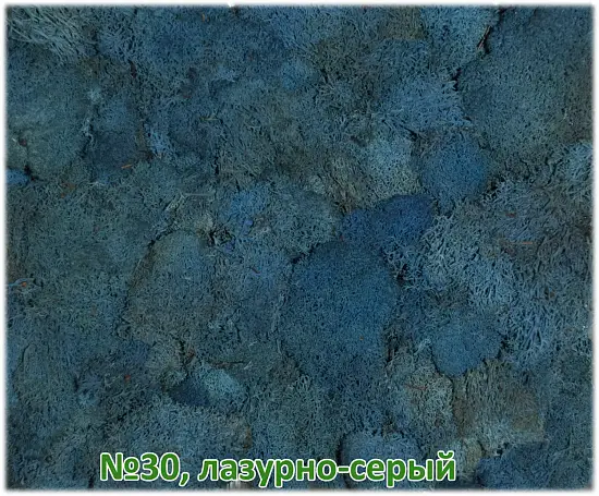 Мох стабилизированный №30 лазурно-серый, 30*40 см, пак