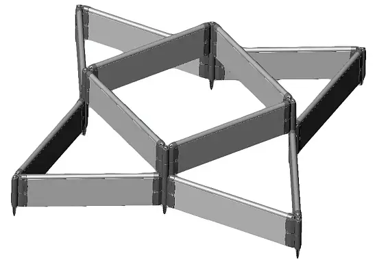 Клумба-конструктор из ПВХ, серый, (h 0,22 м, 3 панели * 0.9 м), уп