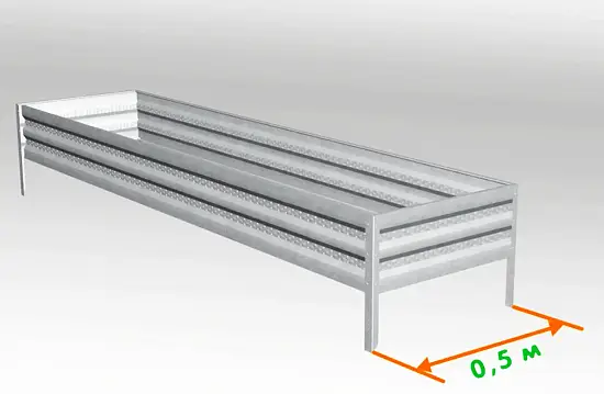 Грядка Perfo металл, 0,2 * 2,0 * 0,5 м, уп 