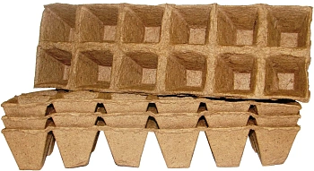 Блок торфяных горшочков, квадратные  (12 ячеек 50 x 50 мм), блок 