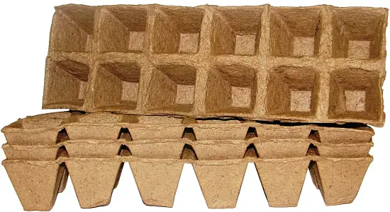 Блок торфяных горшочков, квадратные  (12 ячеек 50 x 50 мм), блок 
