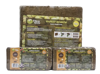 Кокосовый торф в брикетах, 8 л (650 г), шт