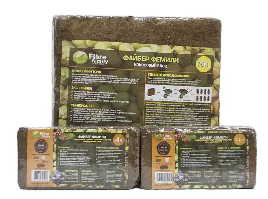 Кокосовый торф в брикетах, 4 л (315 г), шт