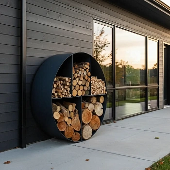 Дровница пристенная “Round” 1500 мм