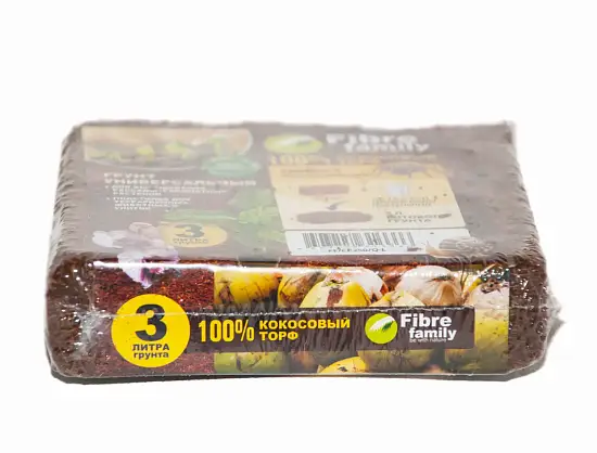 Кокосовый торф в брикетах, 3 л, шт