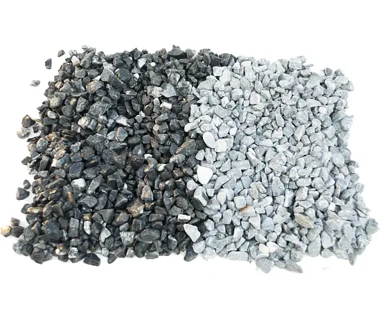 Мрамор черно-серый Галтованный,  10-20 мм, 10 кг