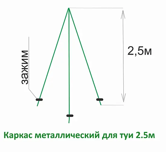Каркас для туи (без чехла), металл, h 2,5 м, уп