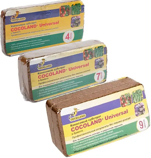 Cocoland Субстрат кокосовый в брикетах Cocoland Universal, 7 л 