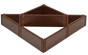 Клумба-конструктор из ПВХ, коричневый, (h 0,22 м, 3 панели * 0.9 м), уп