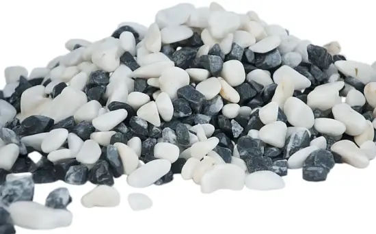 Мрамор микс бело-черный Галтованный, 10-20 мм, 10 кг