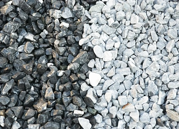 Мрамор черно-серый Галтованный,  10-20 мм, 10 кг