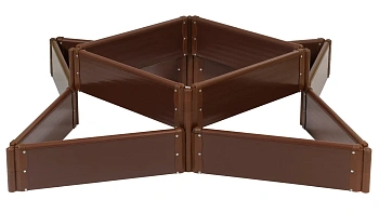 Клумба-конструктор из ПВХ, коричневый, (h 0,22 м, 3 панели * 0.9 м), уп