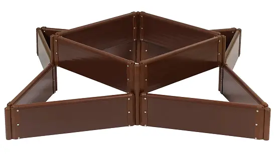 Клумба-конструктор из ПВХ, коричневый, (h 0,22 м, 3 панели * 0.6 м), уп