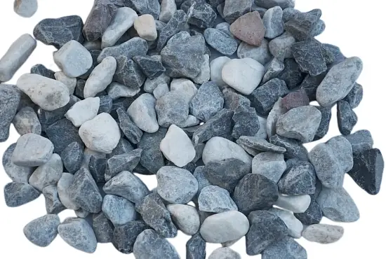 Мрамор микс бело-черный Галтованный, 20-40 мм, 10 кг