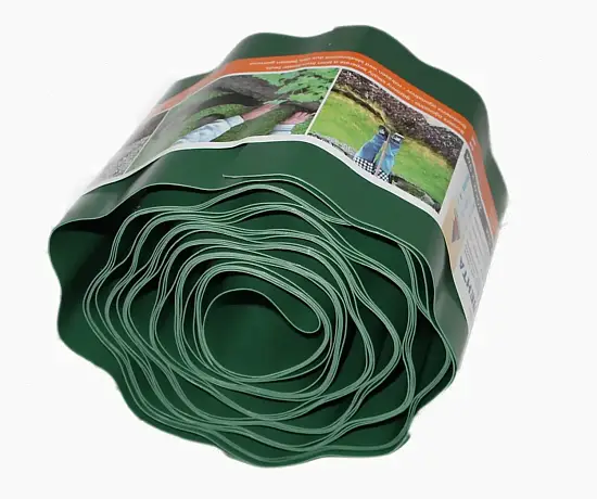 Бордюр декоративный Гофра, хаки(зеленый), 0,10 x 9 м, рул 