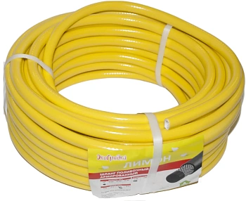 Шланг поливочный армированный Экогрядка, лимон, 3/4", 2,0 мм, бухта 25 м