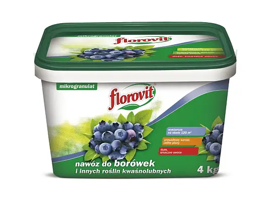 Florovit гранулированный для голубики, брусники, черники, клюквы и других кислотолюбивых растений, ведро 4 кг