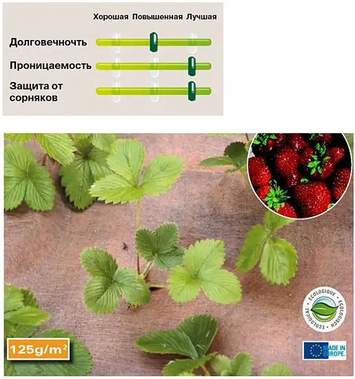 Мембрана для клубники Plantex® Berrymax 125 г/м², 1 x 3 м, уп