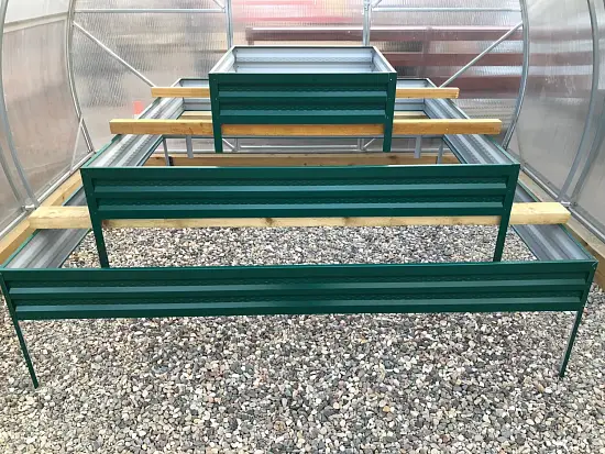 3-х ярусная грядка Perfo "Пирамида Большая квадратная", металл, h 0,6 x 2,0 * 1,4 * 0,8 м, уп