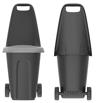 Тележка садовая с зажимом для пакета и крышкой 38 л, шт