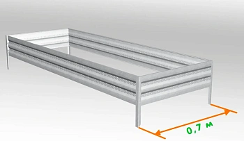 Грядка Perfo металл, 0,2 * 2,0 * 0,7 м, уп