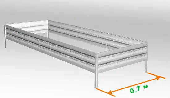 Грядка Perfo металл, 0,2 * 2,0 * 0,7 м, уп
