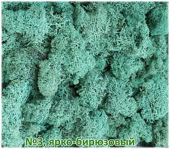 Мох стабилизированный №3 ярко-бирюзовый, 30*40 см, пак