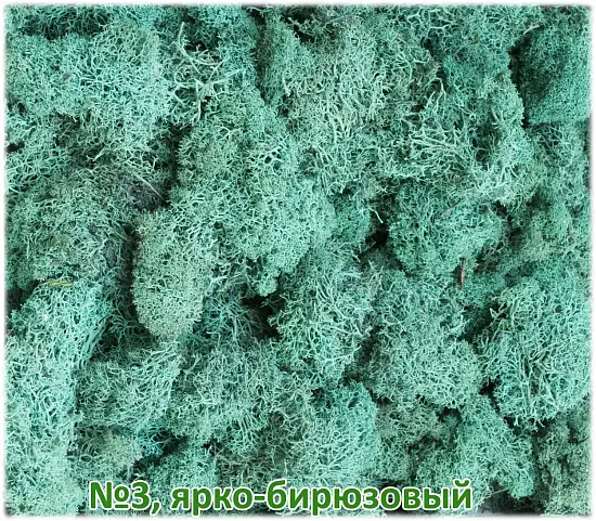 Мох стабилизированный №3 ярко-бирюзовый, 30*40 см, пак