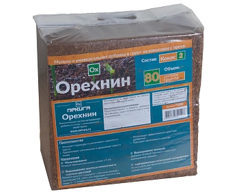 Nekura Грунт кокосовый "Орехнин 2", фр 4-6 мм + волокна, брикет 80 л